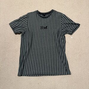 HUF Black and Gray Striped Tee